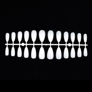 Boîte de faux ongles en gel, forme stiletto, taille moyenne, effilés, style French, couvrance totale, pour extension à presser, kit d'outils artificiels pour manucure de salon - Product Image 1