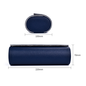 JUELONG कस्टम ग्रे नीले Saffiano चमड़े की घड़ी रोल पट्टा यात्रा के मामले 3 स्लॉट - Product Image 5