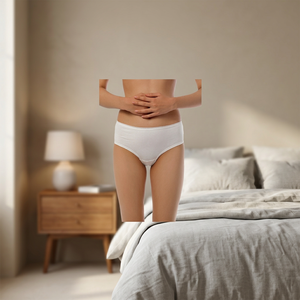 Shorts menstruels confortables et respirants en coton et élasthanne avec dentelle ailée, écologiques, pour le yoga et les règles, pour femmes - Product Image 2