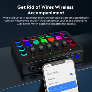 Carte son live 5 canaux F11, mixeur audio professionnel pour studio, streaming, jeux, voix, podcast, diffusion en direct, ordinateur <span class=keywords><strong>PC</strong></span> - Product Image 5