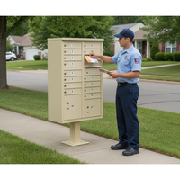 Boîte aux lettres extérieure en métal, gestionne les boîtes aux lettres, les boîtes aux colis USPS, 16 portes, 2 casiers à colis