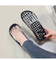 Chaussons de Douche PVC Durables pour Femmes, Mignons, Creux, en Cristal, Massants, Antidérapants, Séchage Rapide, Amortissants, pour l'Intérieur et l'Extérieur