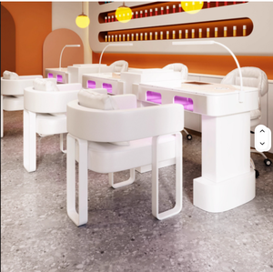 Hot selling Luxury <b>Nail</b> Salon Manicure <b>Table</b> and Chair Modern Beauty <b>Nail</b> <b>Table</b> With Lights - Product Image 4
