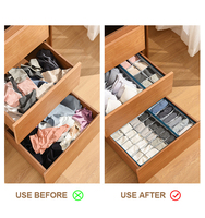 Boîte de rangement pliable pour sous-vêtements en tissu cationique, organiseur de tiroir pour soutiens-gorge, chaussettes et jeans