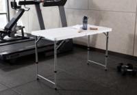 Table rectangulaire pliable en plastique, légère, moderne, blanche, 120 cm, pour pique-nique et camping, prix usine.