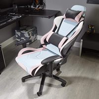 Chaise de jeu RGB lumineuse pour adultes et adolescents, en similicuir PU, inclinable, avec appui-tête massant et support lombaire, idéale pour la salle de jeu et le streaming