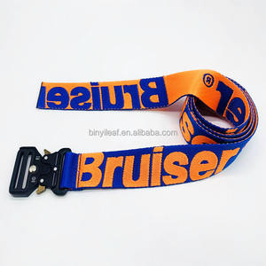 Cinturón táctico más grueso de nailon duradero con logotipo de Jacquard, hebilla de Metal, correas de tela de poliéster y lona, cinturones informales tejidos para hombres - Product Image 2