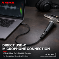 Câble audio XLR vers USB-C, USB-C mâle vers XLR femelle 3 broches, cordon de microphone pour enregistrement sur ordinateur, longueur personnalisée OEM ODM