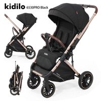 Poussette Bébé Pliable Multifonction Kidilo pour Nouveau-nés, Vue Haute, Assise et Couchée pour Enfants