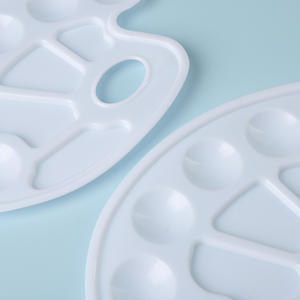 <span class=keywords><strong>Palette</strong></span> de peinture en plastique PP de couleur de forme de poisson à six yeux blanc personnalisé pour la peinture à l'huile d'aquarelle - Product Image 3