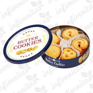 Denmark style buttery cookie aroma in special colorful square cans danish style butter cookies