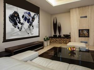 Écran de projection motorisé électrique de 120 pouces avec tissu ALR blanc mat 16:9 Écran de projection encastré - Product Image 5