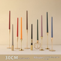Bougie à la paraffine faite à la main de 30 cm, longue durée, sans fumée, couleurs dégradées colorées, dîner romantique aux chandelles