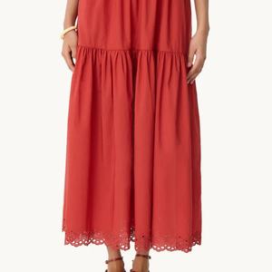 ชุดผ้าลินินปักลายขายดีปี 2025 ชุดเดรสฤดูร้อนสำหรับผู้หญิง เสื้อแขนกุดลำลองและกระโปรงยาวทรงระบายลายเรียบ - Product Image 4