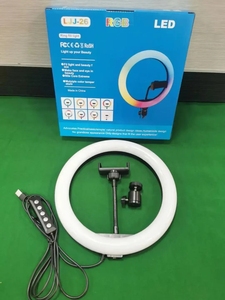 LJJ26 10 pouces RGB <span class=keywords><strong>Ring</strong></span> <span class=keywords><strong>Light</strong></span> Beauty Video Studio Photo Selfie <span class=keywords><strong>Light</strong></span> Emitting Diode <span class=keywords><strong>Ring</strong></span> Flash Lamp avec télécommande - Product Image 4