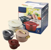 Boîte à lunch de luxe en acier inoxydable, ensemble de 4 pièces, boîte bento anti-fuite, boîte à lunch portable, isotherme, double couche, conteneur de stockage alimentaire