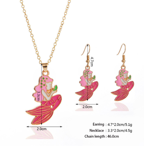 Trendz 2020 D'été Frais Et À <span class=keywords><strong>La</strong></span> Mode Sirène Princesse Fille Bébé Enfants Ensemble De Bijoux - Product Image 2