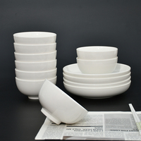 Vaisselle en porcelaine blanche pure, style américain classique, pour la maison, la cuisine, les restaurants, les fêtes, bol à riz, assiette creuse