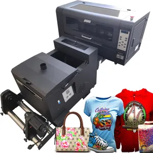 전체 세트 DTF 인쇄 솔루션 xp600 i3200 프린트 헤드 60cm DTF 프린터 (의류 용 파우더 쉐이크 기계 포함)