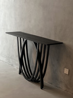 Table console française en bois massif Table d'entrée rectangulaire noire pour décoration intérieure de la maison pour le salon