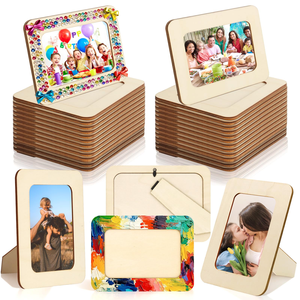 Lot de 24 cadres <span class=keywords><strong>photo</strong></span> <span class=keywords><strong>en</strong></span> bois massif non finis, adaptés aux photos de 4*6 pouces, cadres <span class=keywords><strong>en</strong></span> bois vierges pour la peinture, la gravure, la décoration, cadeau - Product Image 1