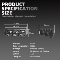 Feux antibrouillard LED Sanvi S30 de haute qualité 75W 7500LM, 3 pièces, pour calandre de voiture, compatibles universellement, 12V