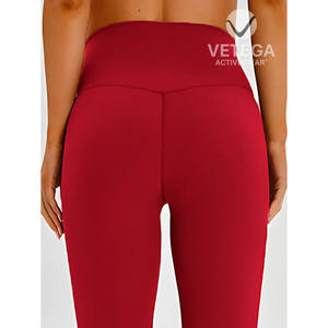 Leggings de yoga Vetega taille haute rouge uni pour femme – Pantalon de sport extensible dans quatre directions pour l'entraînement - Product Image 3