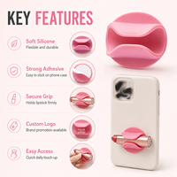 Zelfklevende siliconen lippenstift houder voor telefoon achterkant universele lippenbalsem hoesje telefoonhoesje accessoire draagbare make-up tool