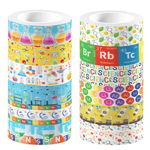 ZH055 Science Masking Tape Paper Sticker Washi Tape For Bullet Scrapbook Gift Wrapping DIY Craft Mad Scientist Party