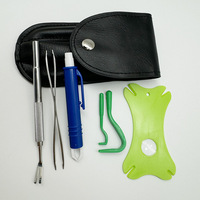 Kit de 7 outils portables multifonctionnels pour enlever les tiques aux animaux domestiques, pincettes professionnelles en acier inoxydable, peigne anti-puces, extracteur de poux pour chiens et chats