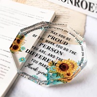 Ornements décoratifs personnalisés en acrylique écologique de forme irrégulière, imprimés UV, avec citations inspirantes pour les fêtes et publicité