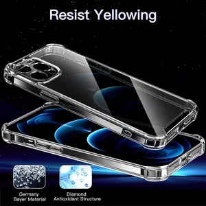 Alta calidad 1,5mm TPU PC 2 en 1 funda de parachoques silicona transparente característica a prueba de golpes Compatible con <span class=keywords><strong>iPhone</strong></span> 11 <span class=keywords><strong>Pro</strong></span> <span class=keywords><strong>Max</strong></span> 12 XR <span class=keywords><strong>X</strong></span> XS 8 7 6 PU - Product Image 4