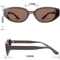 Lunettes de soleil classiques à monture ovale petite, style déesse, lunettes de luxe légères, protection UV400, monture brune flatteuse pour le visage