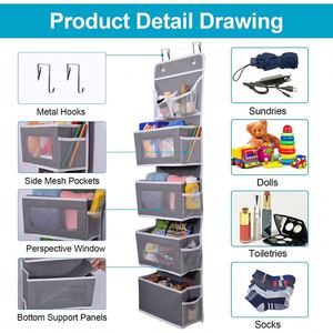 Organizador Colgante para Puerta de Armario con Bolsas de Almacenamiento, Venta Directa de Fábrica, para Puertas de Armario y Estantes de Pared - Product Image 4