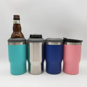 Multi-Funktion 4 in 1 BPA-freier Slim-Dose-Kühler Doppelwand Edelstahl Skinny-Dose Halter Isolieranträger Kaffeebecherhalter