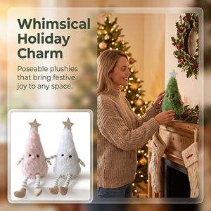 Figurine en peluche douce pour décoration de Noël, statue de table pour fête à la maison, joli ornement de Noël pour une ambiance intérieure chaleureuse - Product Image 3