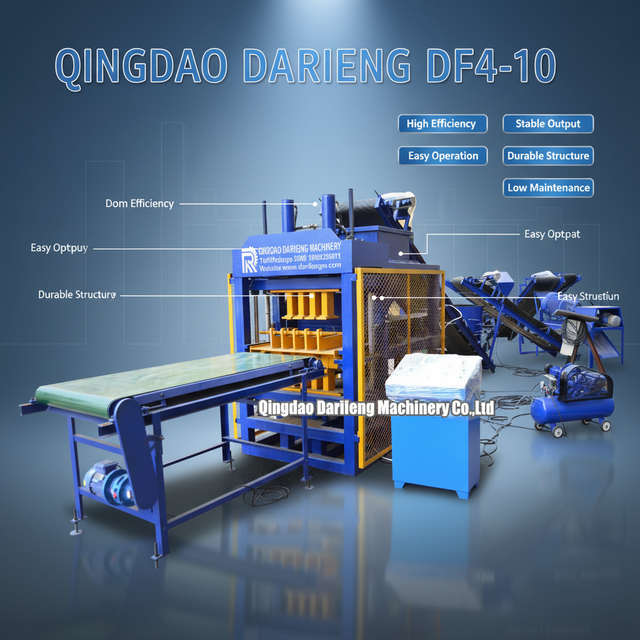 Automatic Hydraulic Interlocking DF4-10 Red Mud Laterite Earth clay Brick Production Line laterite bricks making machines