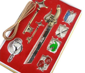 Collares con Insignias <span class=keywords><strong>de</strong></span> <span class=keywords><strong>Shingeki</strong></span> <span class=keywords><strong>No</strong></span> <span class=keywords><strong>Kyojin</strong></span>, Llavero <span class=keywords><strong>de</strong></span> Eren, Anime Ataque a los Titanes, Set <span class=keywords><strong>de</strong></span> Armas Metálicas - Product Image 4