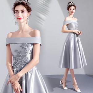 Vestidos de noche cortos modernos <span class=keywords><strong>para</strong></span> <span class=keywords><strong>mujer</strong></span> hasta la rodilla con cintura Natural teñida Lisa <span class=keywords><strong>para</strong></span> fiestas de <span class=keywords><strong>matrimonio</strong></span> de 21 cumpleaños nuevo diseño - Product Image 5