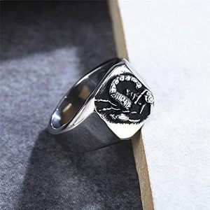Cincin Perhiasan Fashion Klasik Punk Ukiran Kalajengking Cincin Signet Hewan Bahan Stainless Steel untuk Pria Hadiah Ukuran 7-13 - Product Image 4