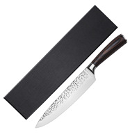 Ensemble de 3 couteaux de cuisine japonais, finition martelée, acier à haute teneur en carbone, couteaux de chef Kiritsuke Nakiri, outils de cuisine professionnels