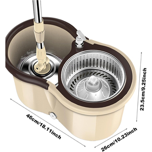 Stainless Steel Floor Cleaning Adjustable Rotating <b>Microfiber</b> Spinning <b>Mops</b> 360 Degree Rotatable Magic Bucket Set Self-Wringer - Product Image 2