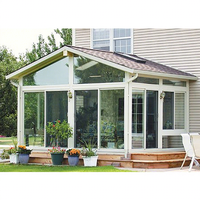 Véranda en verre autoportante personnalisée par les fabricants, véranda en aluminium 6063-T6 à double vitrage, imperméable, pour l'extérieur