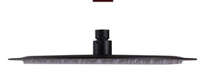 Soffione <span class=keywords><strong>Doccia</strong></span> Rotondo Grande in Acciaio <span class=keywords><strong>Inox</strong></span> ad Alta Pressione Ultra Sottile Effetto Pioggia Nero - Product Image 3