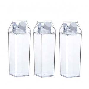 Oferta Especial: Botellas de Plástico Cuadradas Transparentes de 500 ml, a Prueba de Fugas, con Tapa de Empuje y Tirón para Beber Directamente, Uso en Fiestas, Almacenamiento de Leche - Product Image 1