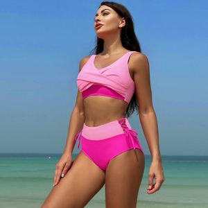 Traje de Baño Bikini de Una Sola Manga y Espalda Descubierta para Mujer, Nuevo Modelo 2024, 100% Poliéster, Secado Rápido, Sexy, Venta al por Mayor Transfronteriza - Product Image 3