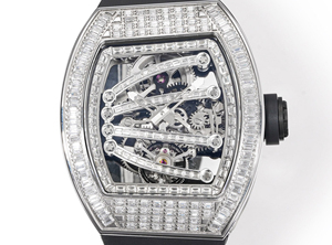 Fashion High End Watch Diamond <b>studded</b> Stainless Steel Case Rubber Strap Popular Business Watch <b>Men's</b> Mechanical Watch - Product Image 2