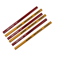 Ensemble de 7 crayons de charpentier en bois jaunes HB de 7 pouces, emballage en vrac