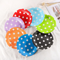 Assiettes en papier jetables de 7 pouces, épaisses, écologiques, multicolores, 3000 pièces, style minimaliste moderne, pour gâteaux et desserts de fête