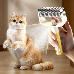 Brosse de toilettage pour animaux de compagnie, brosse démêlante et anti-chute 2-en-1 pour chiens et chats, anti-poils volants, élimine les nœuds et la fourrure lâche - Product Image 4